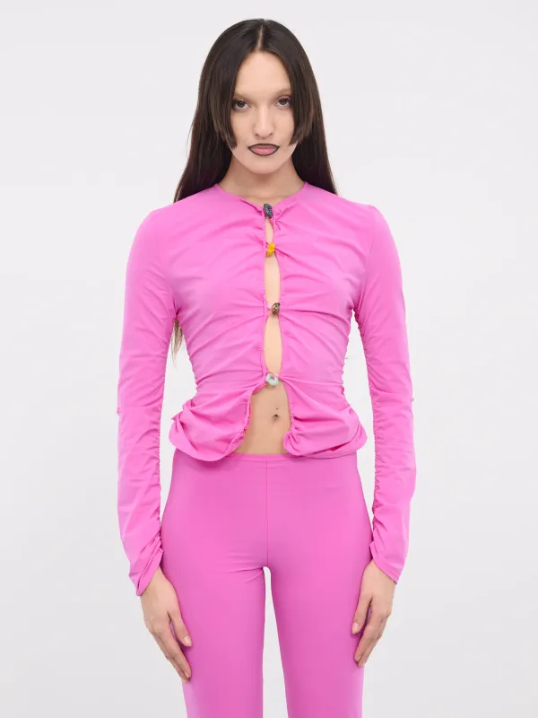 Bodycon Cardigan (TOP2-BODYCON-FUCHSIA) sold by lorenzo