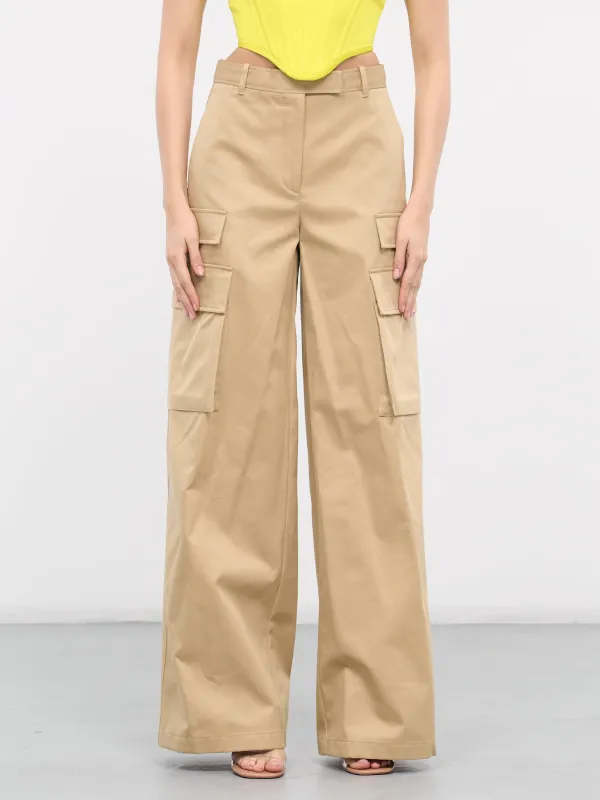 Gabardine Cargo Pants (1013640-1A01718-SAND) made by Versace