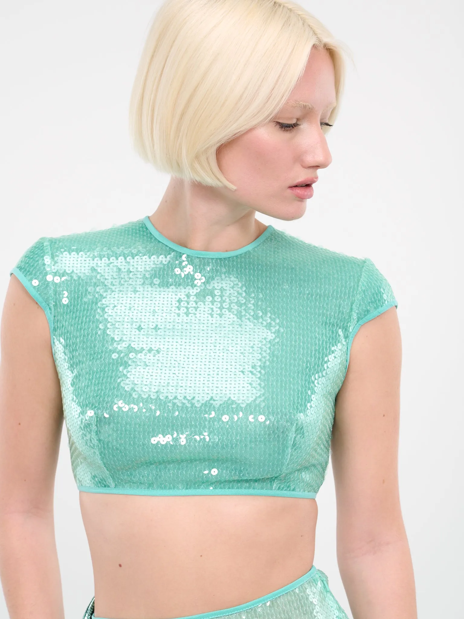 Sequin Crop Top (DK10T-AQUA) sold by lorenzo product image thumbnail 4