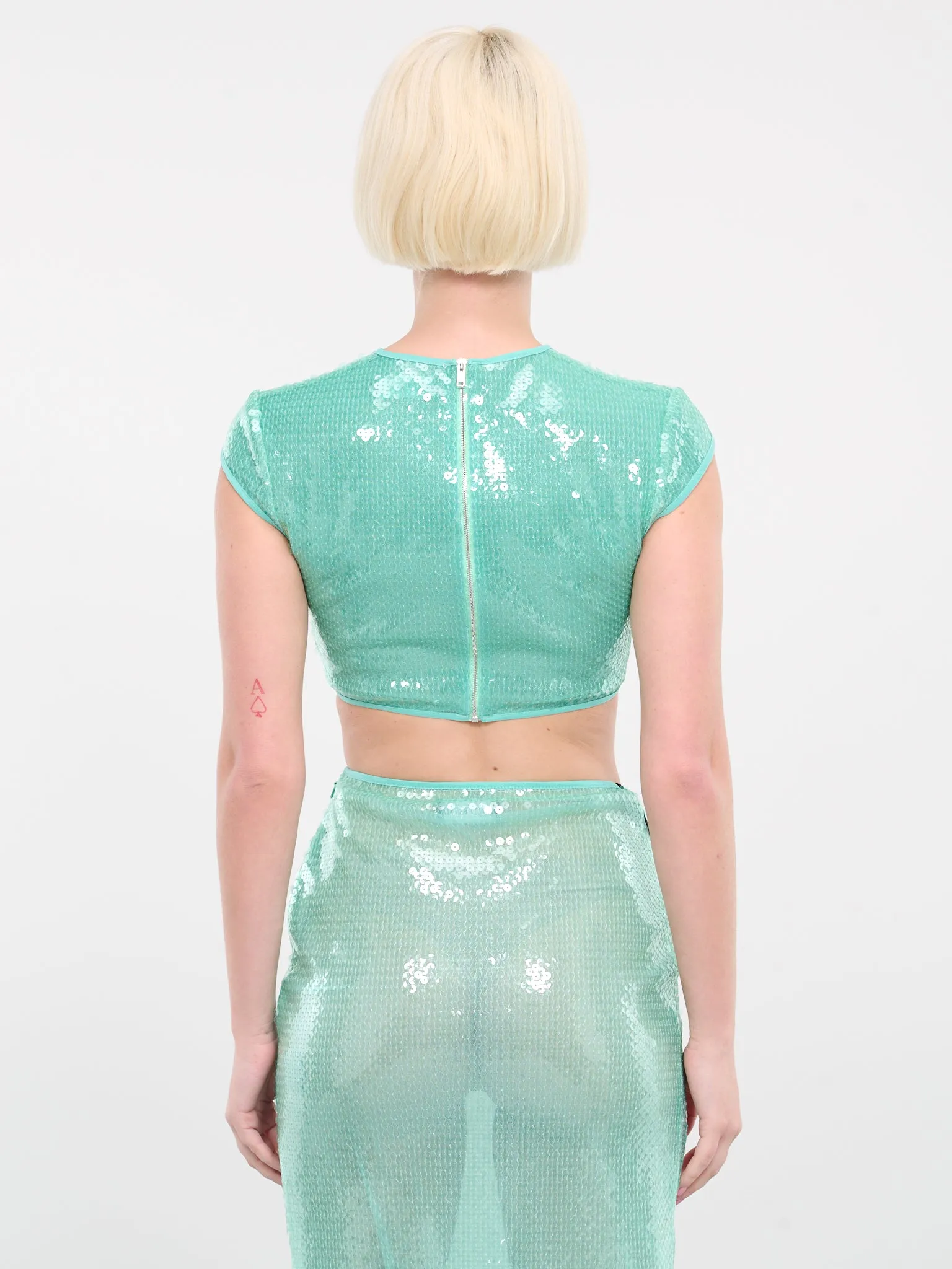 Sequin Crop Top (DK10T-AQUA) sold by lorenzo product image thumbnail 3