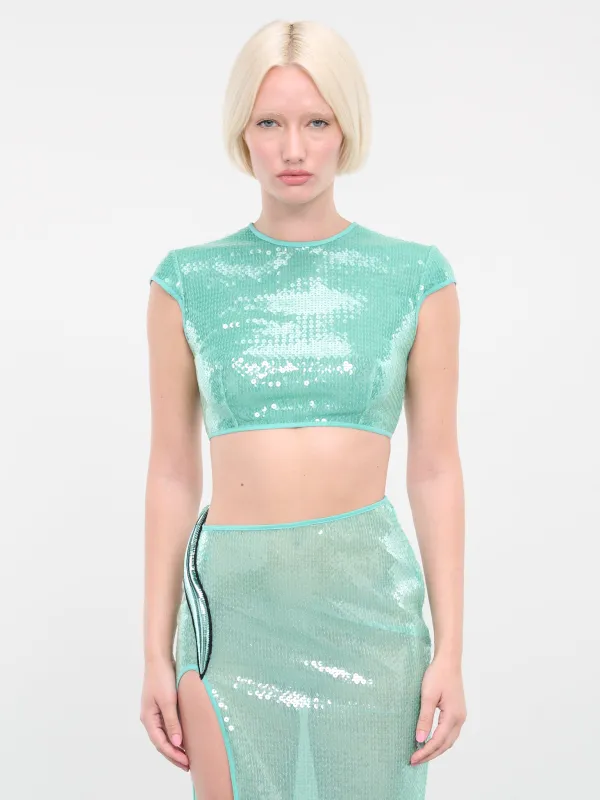 Sequin Crop Top (DK10T-AQUA) sold by lorenzo