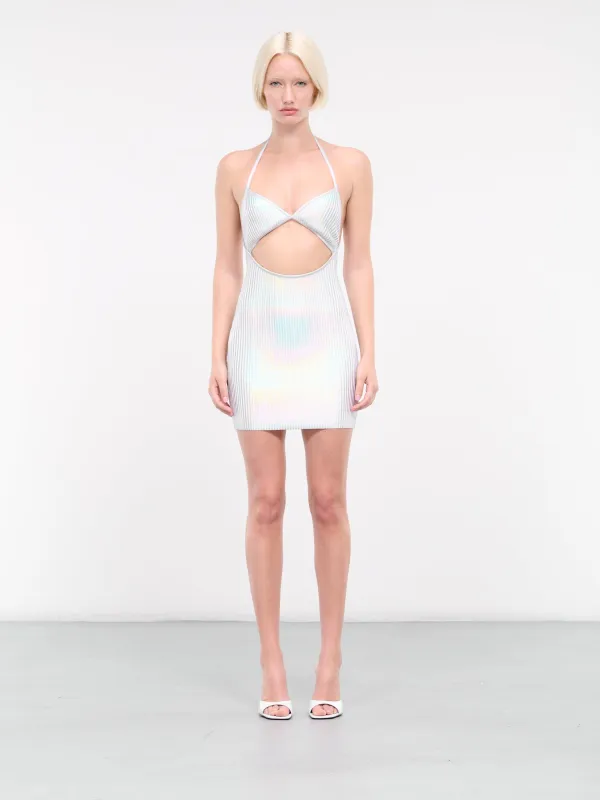 Bra Detail Cut-Out Knit Dress (DKKN28D-SILVER) sold by lorenzo