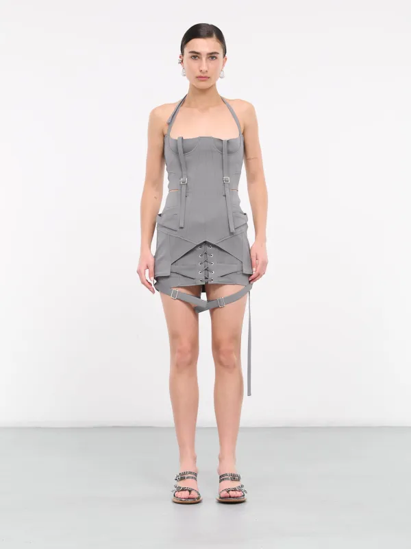 Leathal Corset Top (LETHDR0GREY-GREY) made by KNWLS