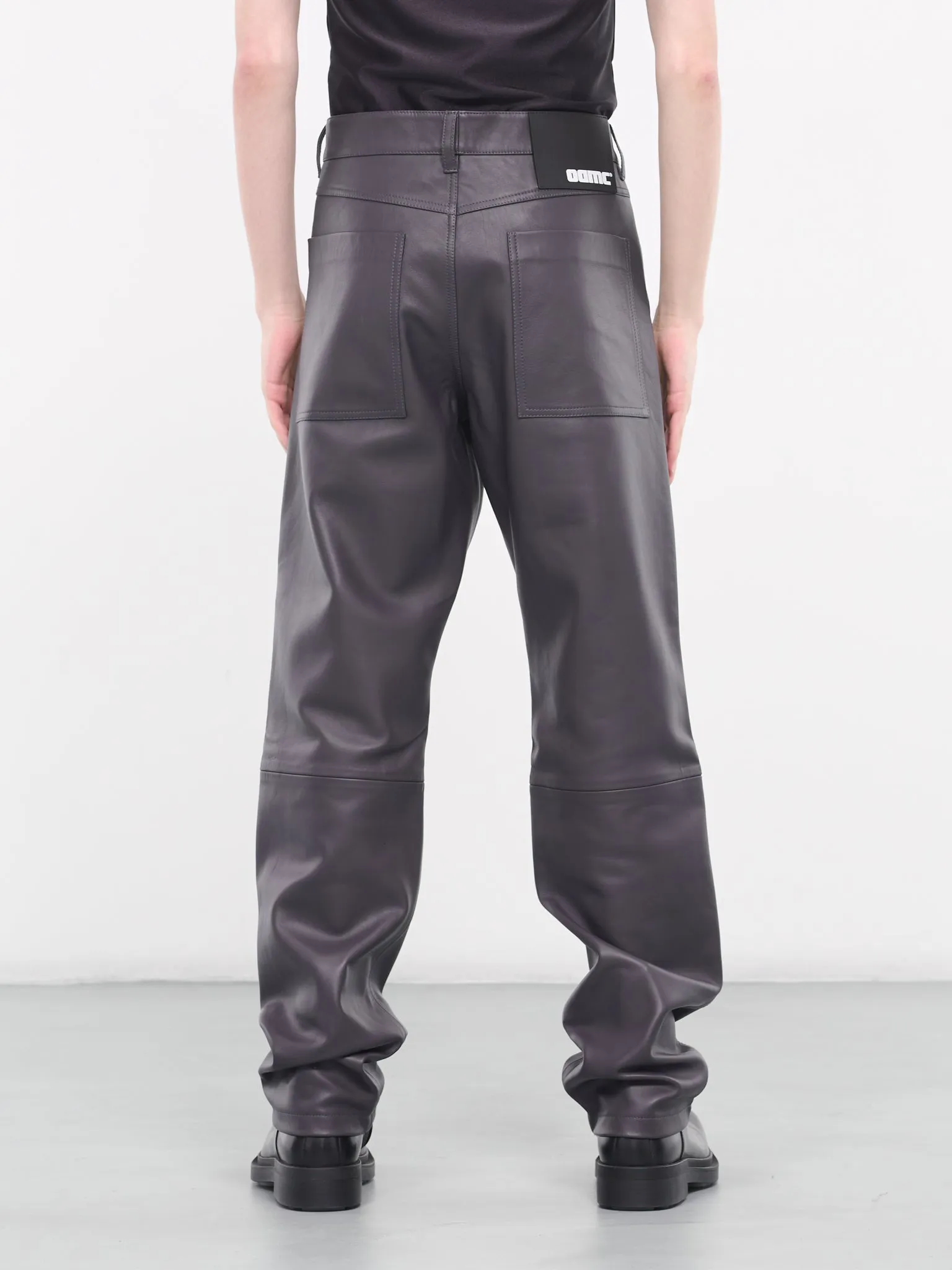 Titan Leather Trousers (24E28OAU71-020-STONE-GREY) sold by lorenzo product image thumbnail 3