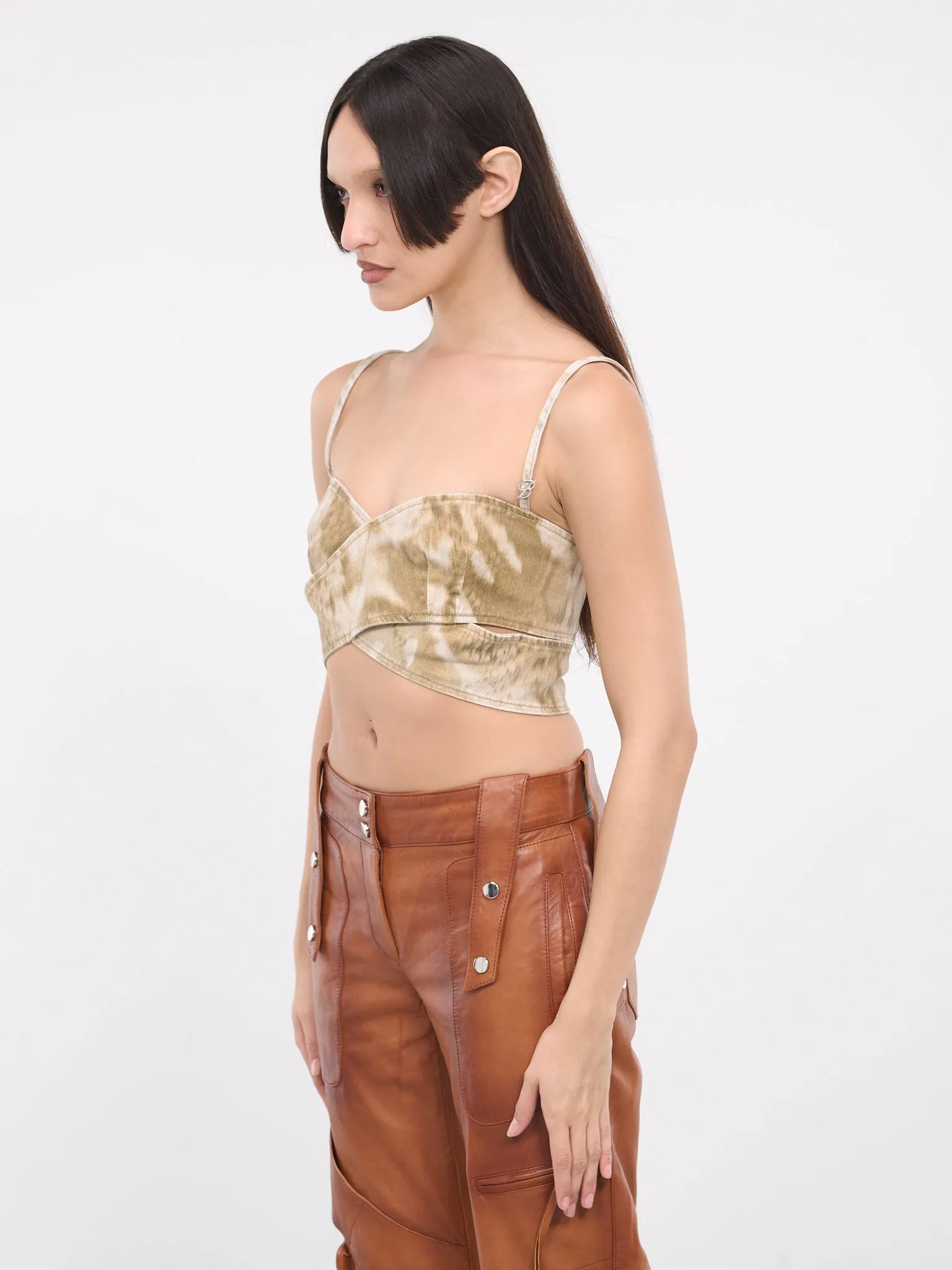 Camouflage Chiné Crossed Top (2J137A-T5769-TAUPE-GREY) sold by lorenzo product image thumbnail 2