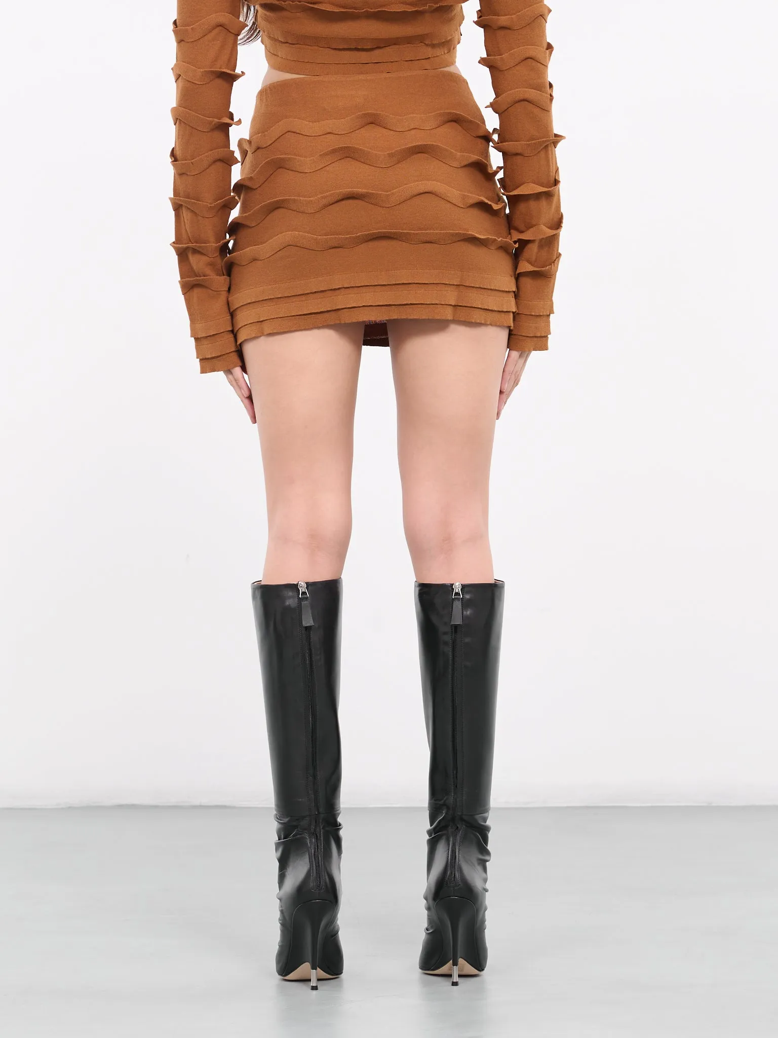 Knit Ruffle Skirt (2G173A-N0557-CAMOSCIO) sold by lorenzo product image thumbnail 3