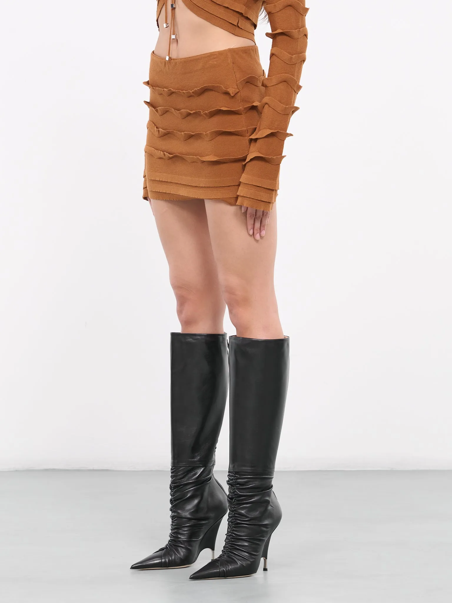 Knit Ruffle Skirt (2G173A-N0557-CAMOSCIO) sold by lorenzo product image thumbnail 2