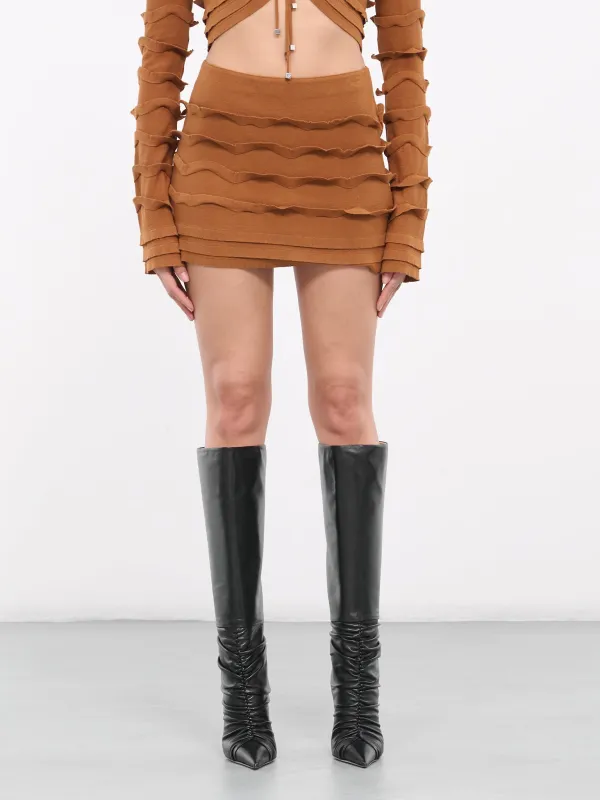 Knit Ruffle Skirt (2G173A-N0557-CAMOSCIO) made by Blumarine