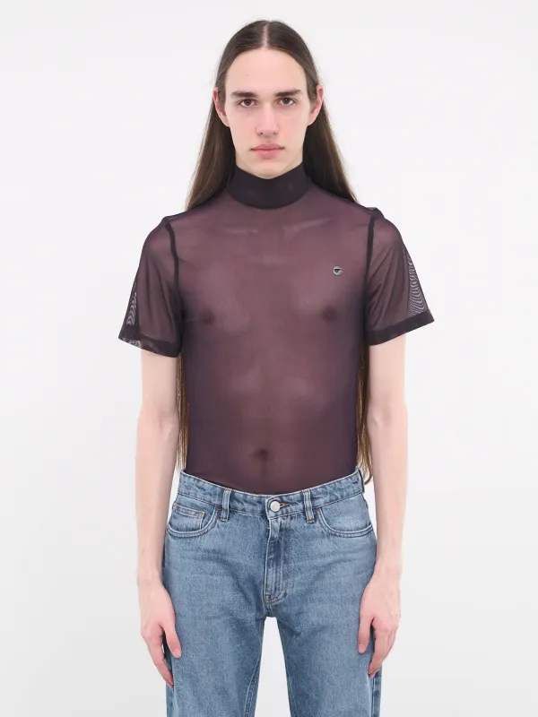 High Neck Fitted Tee (COPJS20BIS557MEN-BURGUNDY) sold by lorenzo