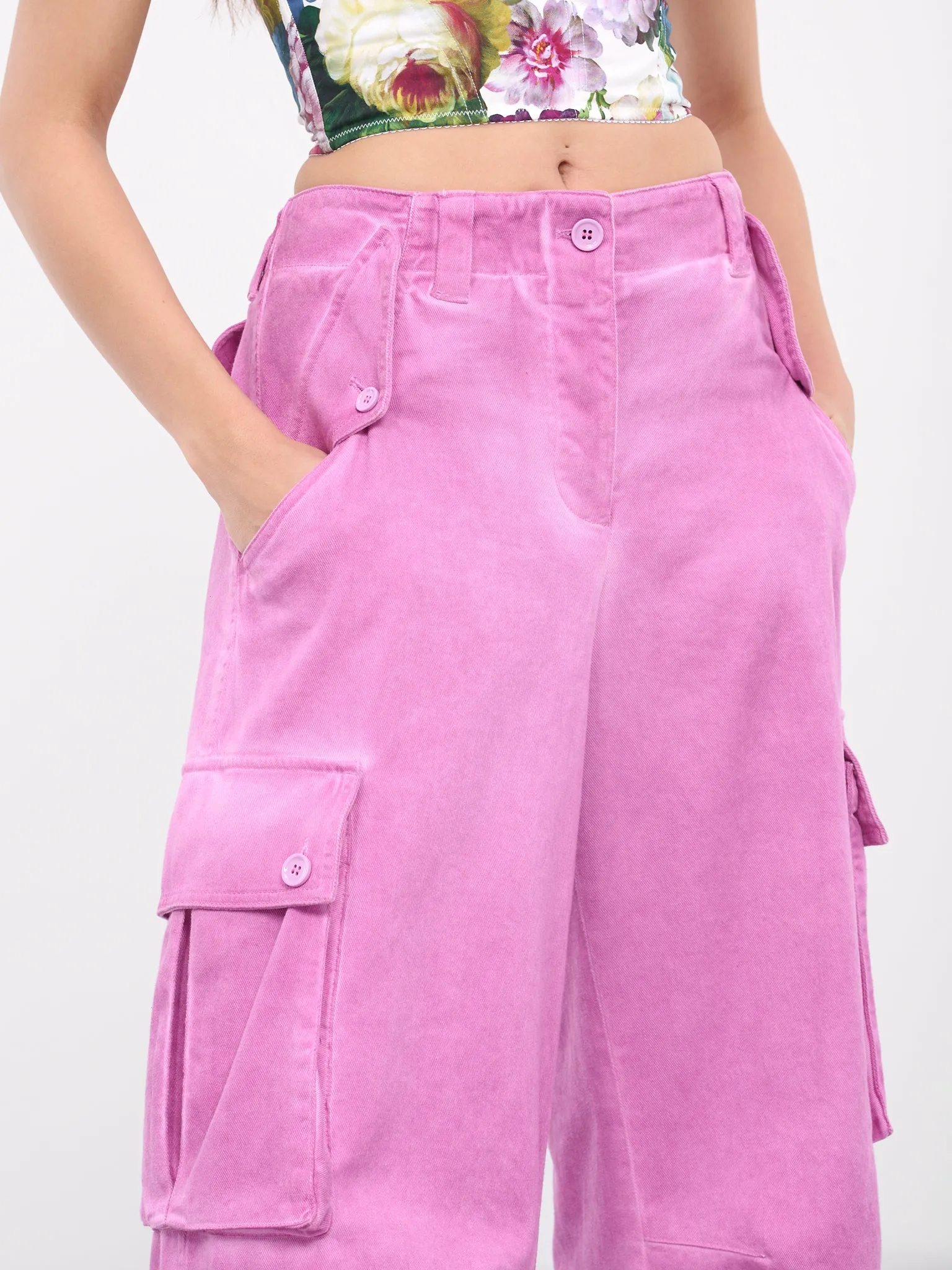 Cotton Drill Cargo Pants (FTC3JT-GDCBW-F6747-PINK) sold by lorenzo product image thumbnail 5