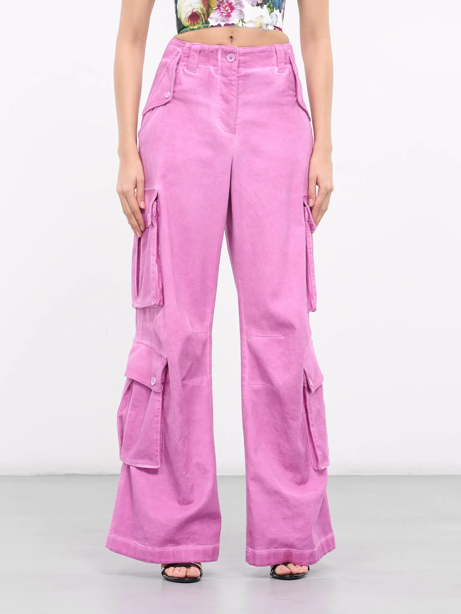 Cotton Drill Cargo Pants (FTC3JT-GDCBW-F6747-PINK) sold by lorenzo