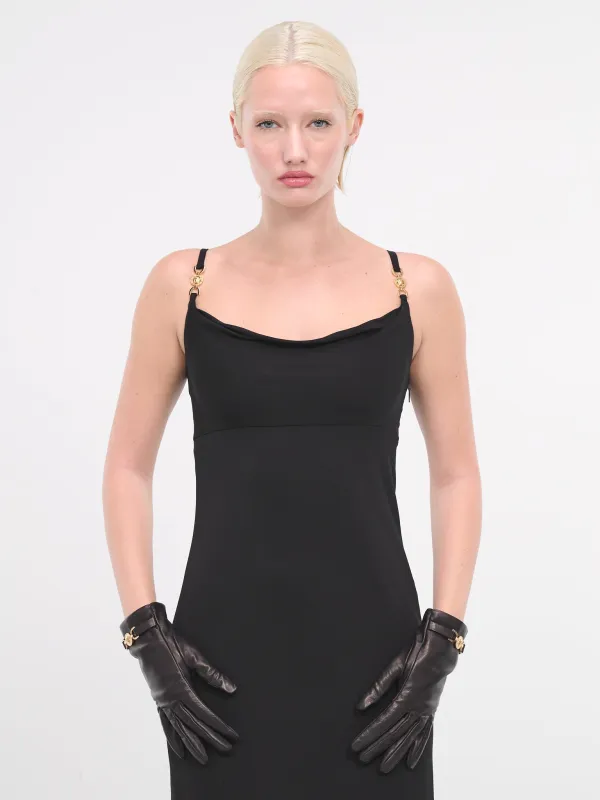 Medusa '95 Gloves (1011522-1A10206-BLACK-GOLD) made by Versace