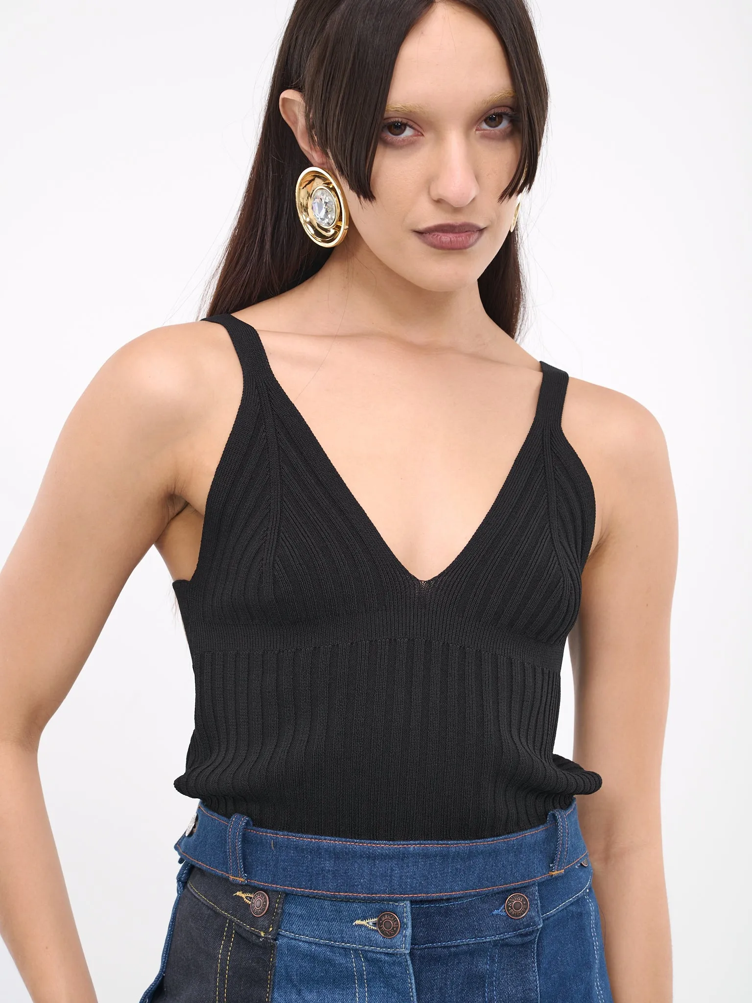 Denim Waistband Top (A0882-3206-1555-BLACK) sold by lorenzo product image thumbnail 4