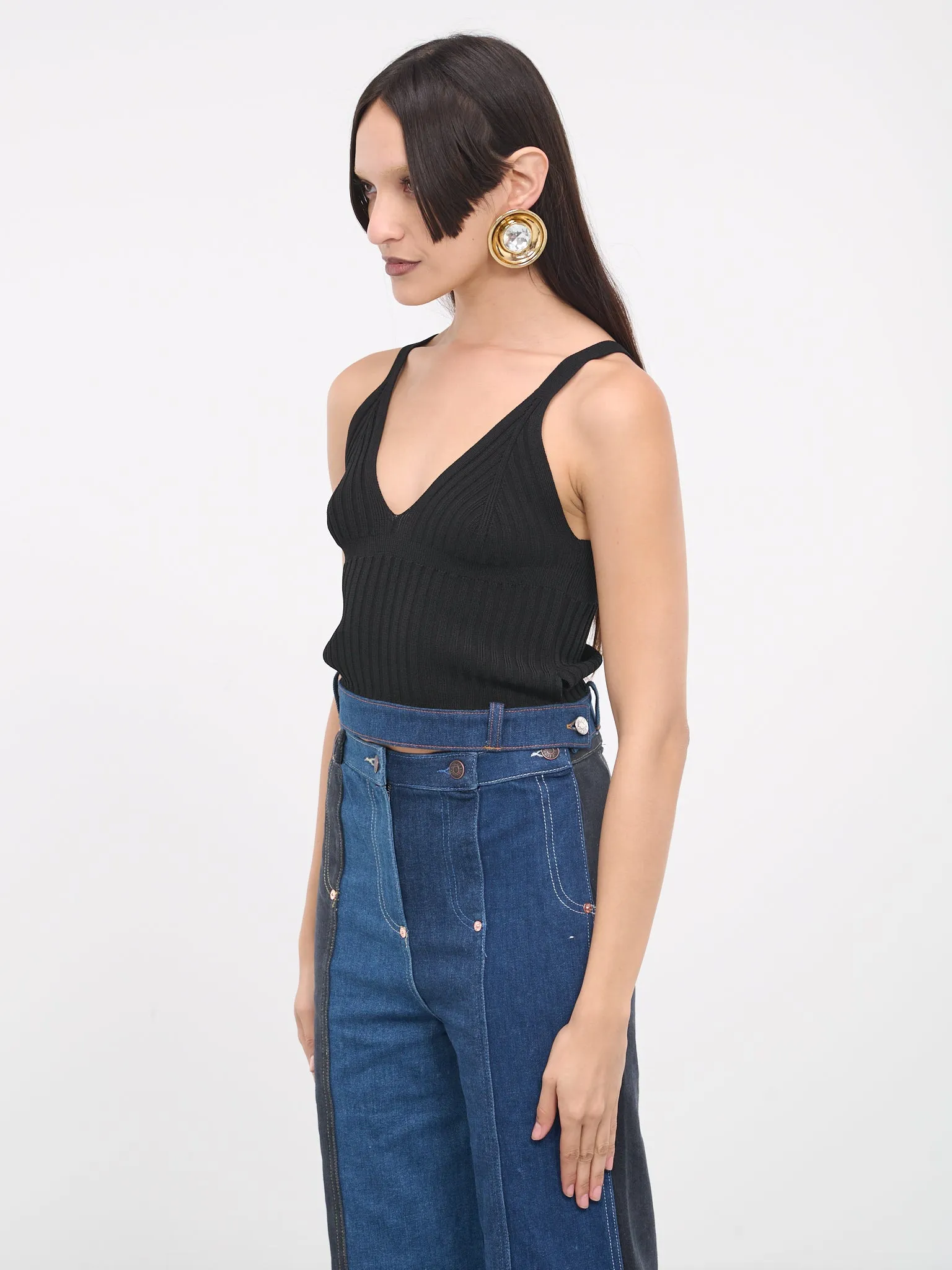 Denim Waistband Top (A0882-3206-1555-BLACK) sold by lorenzo product image thumbnail 2