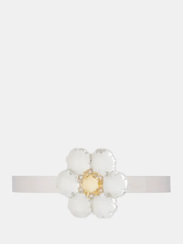 Puffy Flower Choker (COMV0449A0-P6528-00N29-SILVER) sold by lorenzo