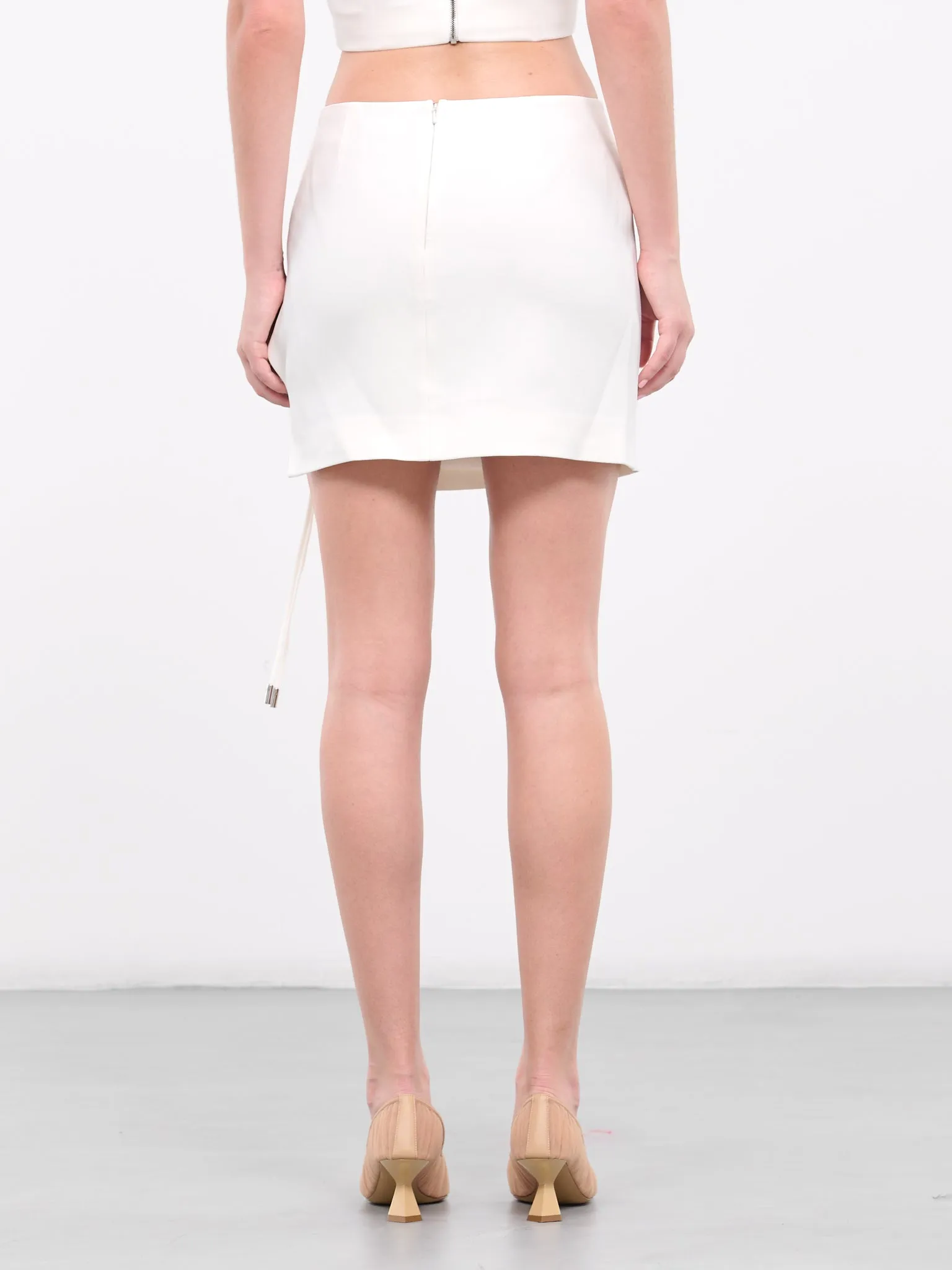 Self-Tie Mini Skirt (DK59S-WHITE) sold by lorenzo product image thumbnail 3