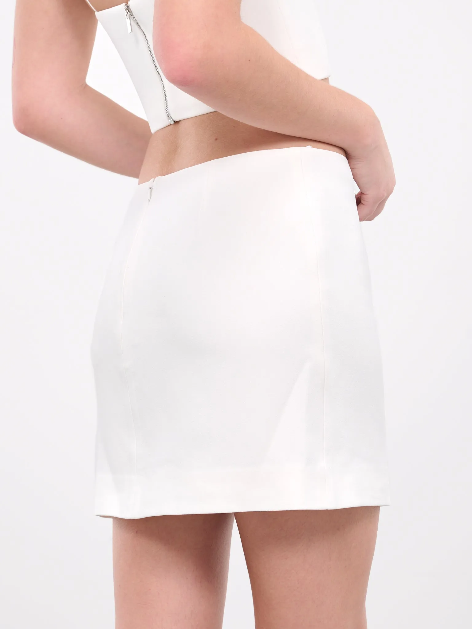 Self-Tie Mini Skirt (DK59S-WHITE) sold by lorenzo product image thumbnail 4