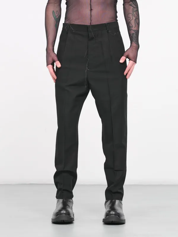 Loose Thread Trousers (PT1001-BLACK) made by lorenzo
