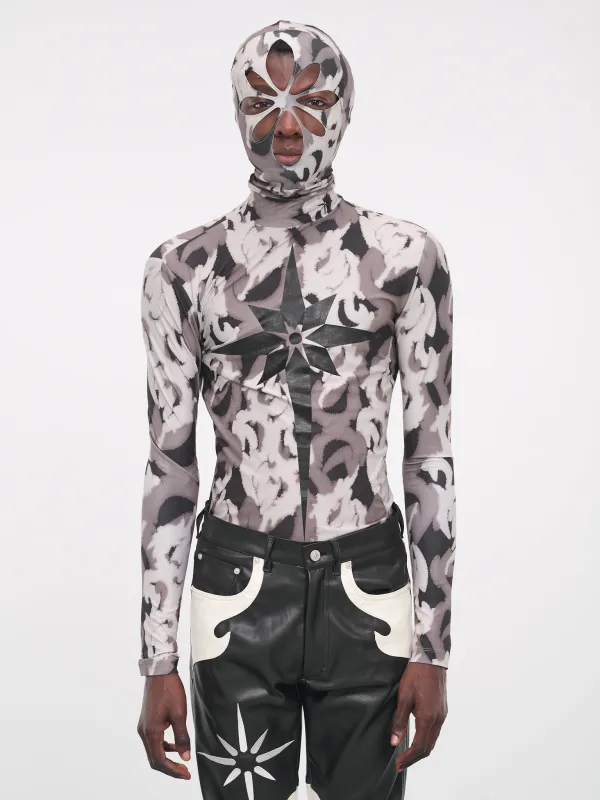 Pattern Mask Tight Tee (KUW3MT02KR-C4001-900-ASH) sold by lorenzo