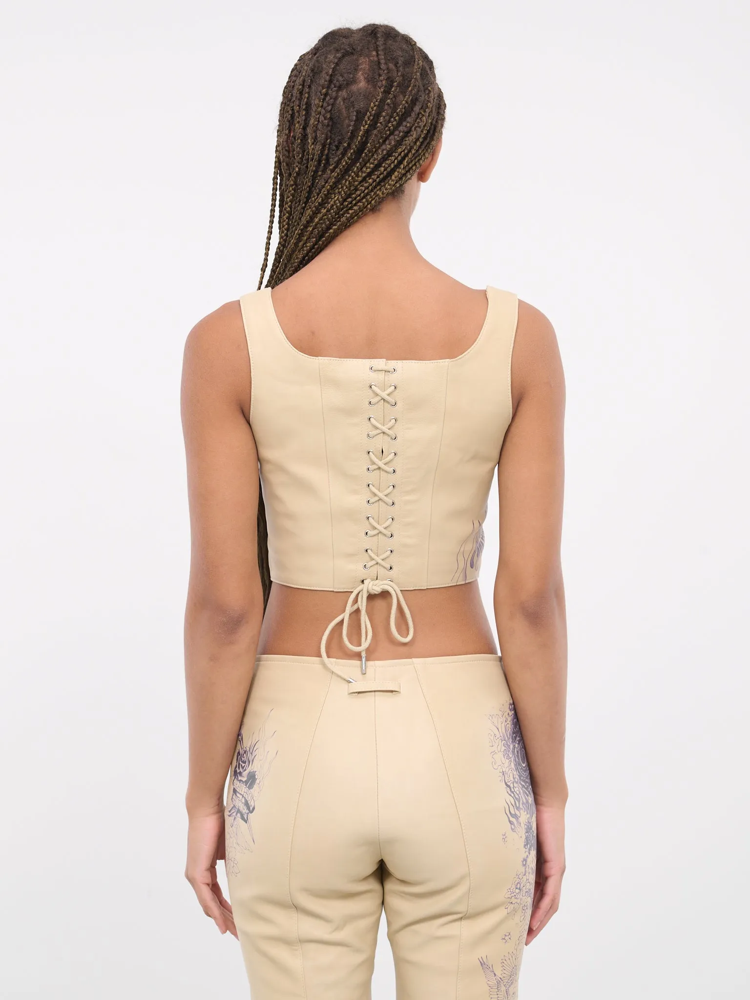 Tattoo Leather Bustier (23-15-F-ST017I-NUDE-NAVY) sold by lorenzo product image thumbnail 3