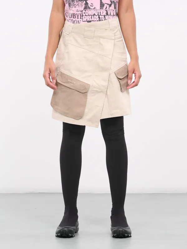 Wrap Cargo Skirt (MR821W-BEIGE) sold by lorenzo