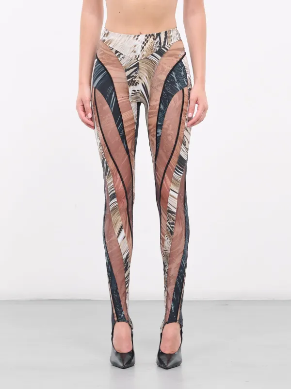 Snakeskin Spiral Leggings (1PA0333872-SNAKE-ROCCIA-BLACK) sold by lorenzo