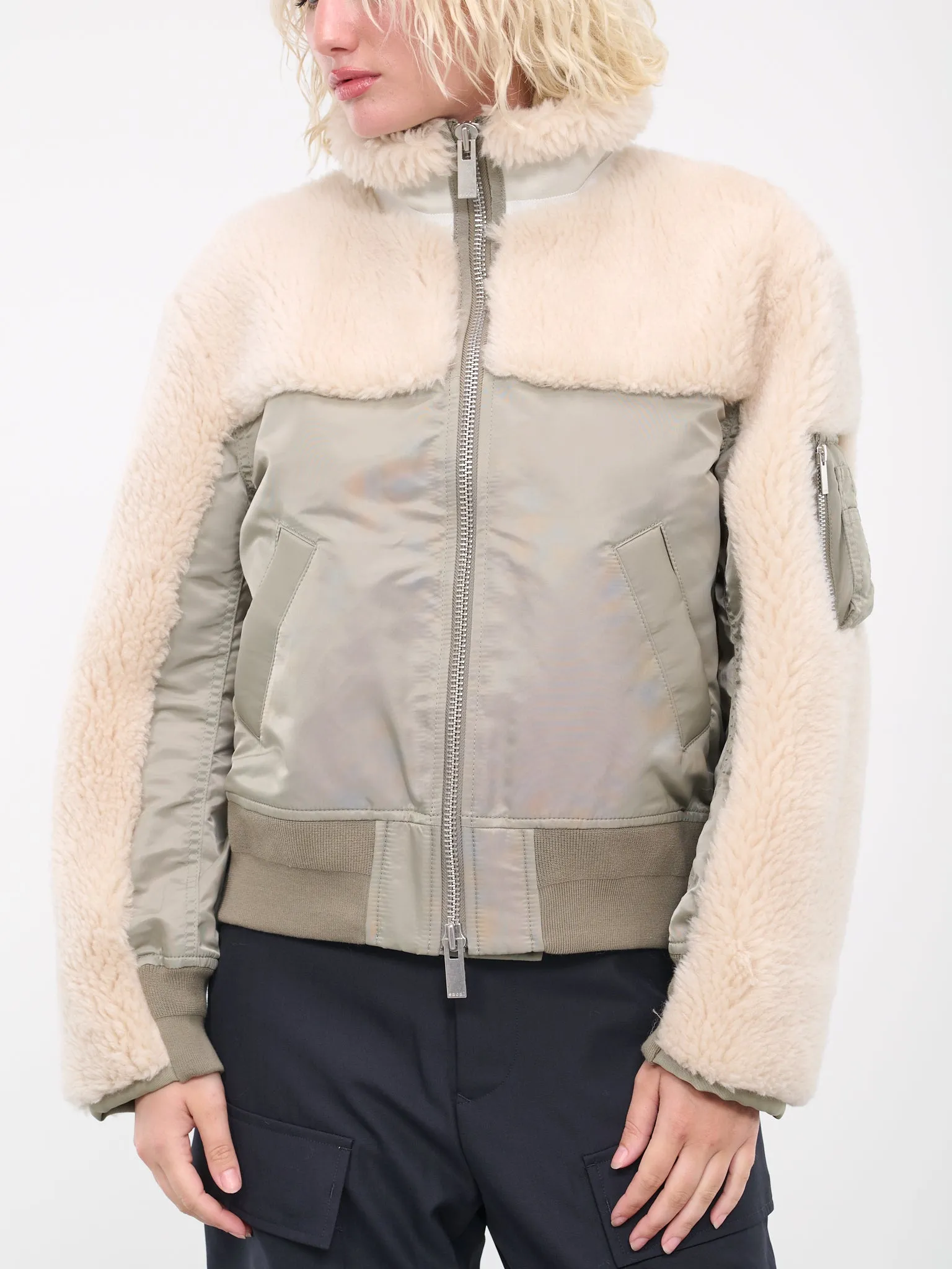 Faux Shearling Blouson (07012-526-KHAKI-ECRU) sold by lorenzo product image thumbnail 4