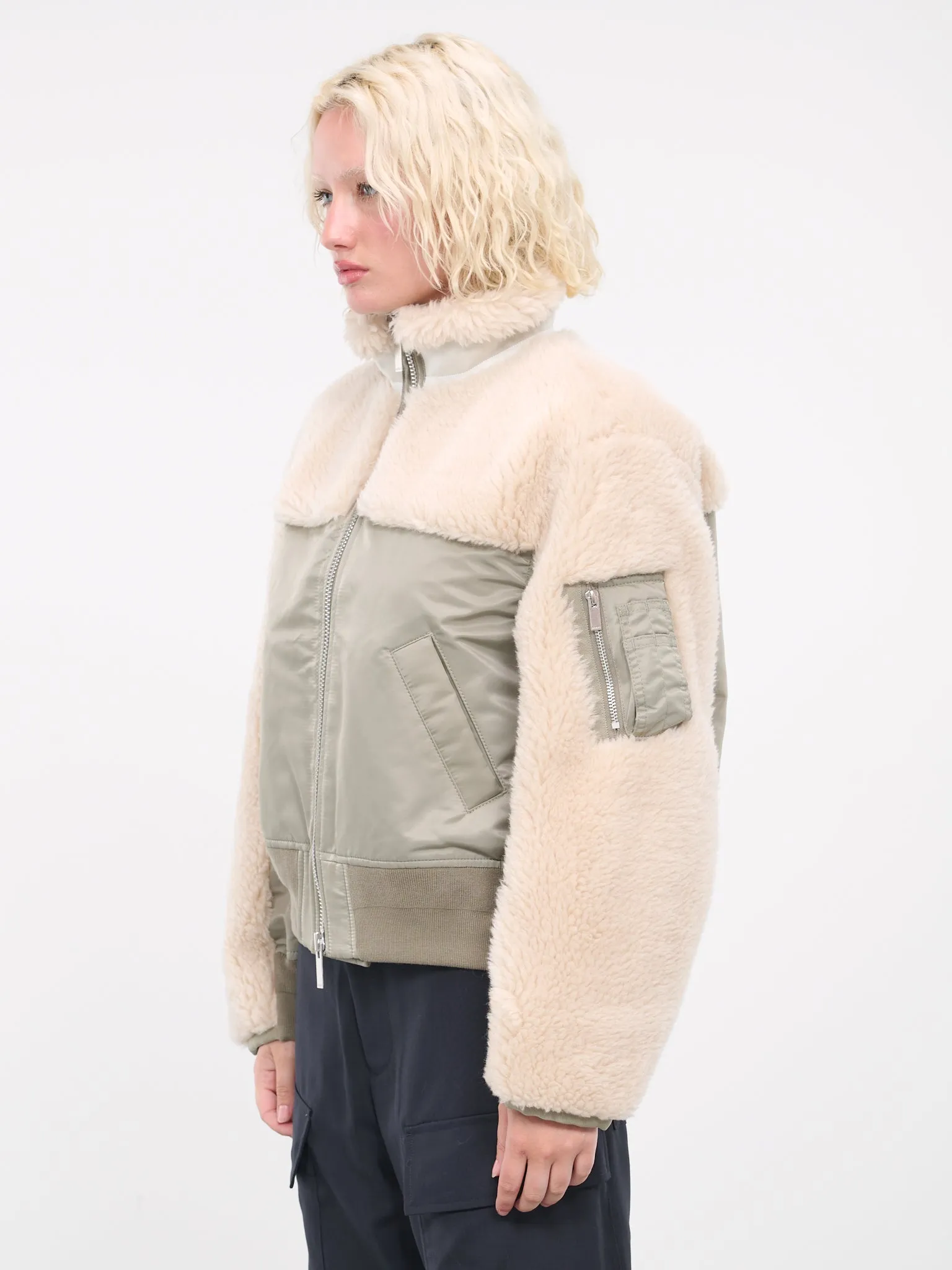 Faux Shearling Blouson (07012-526-KHAKI-ECRU) sold by lorenzo product image thumbnail 2