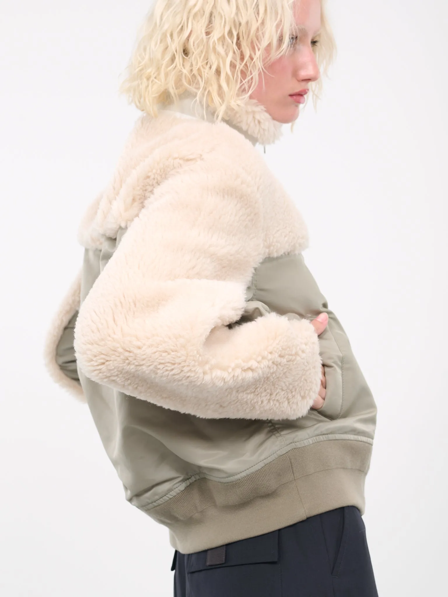 Faux Shearling Blouson (07012-526-KHAKI-ECRU) sold by lorenzo product image thumbnail 5