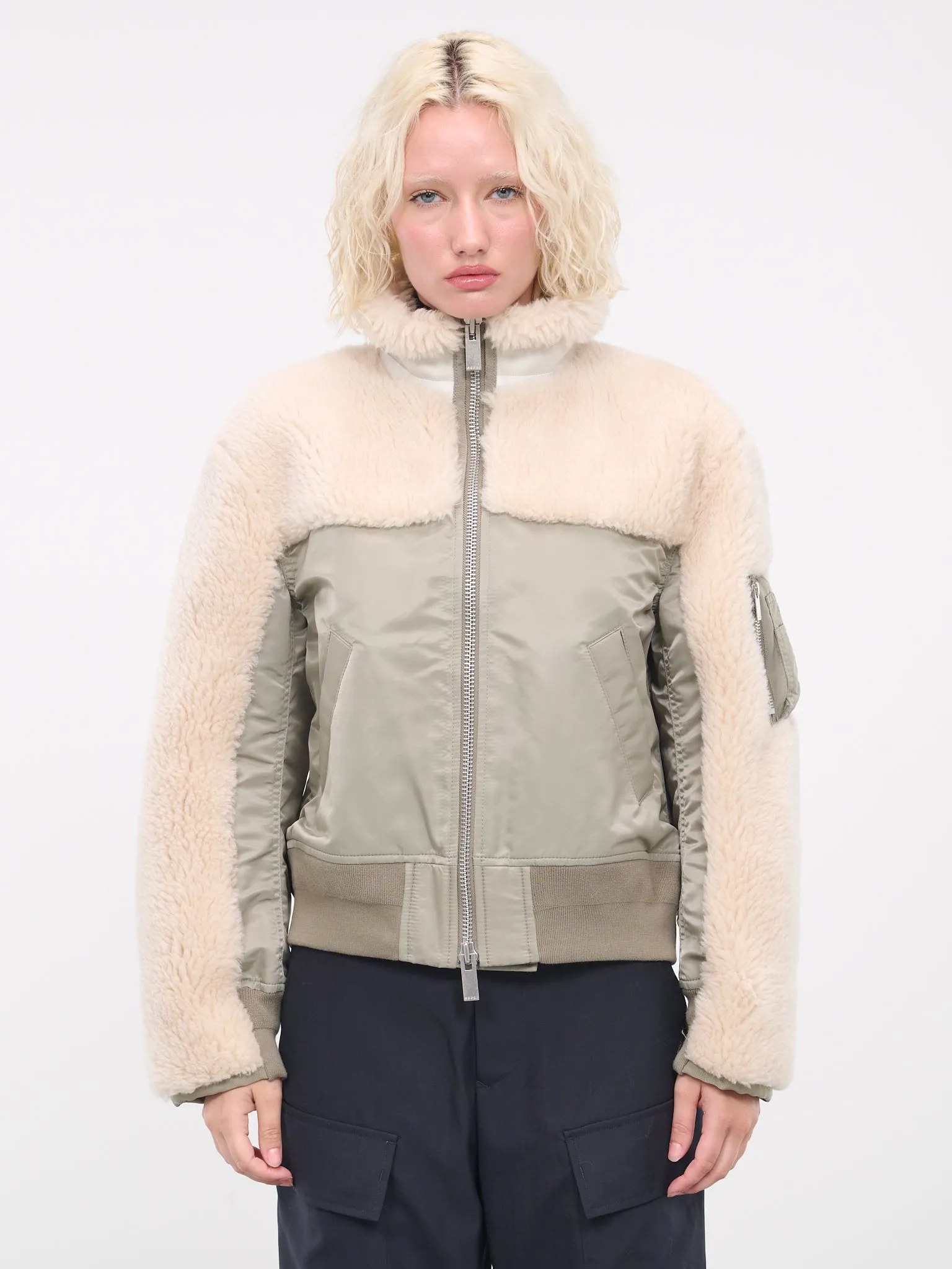 Faux Shearling Blouson (07012-526-KHAKI-ECRU) sold by lorenzo