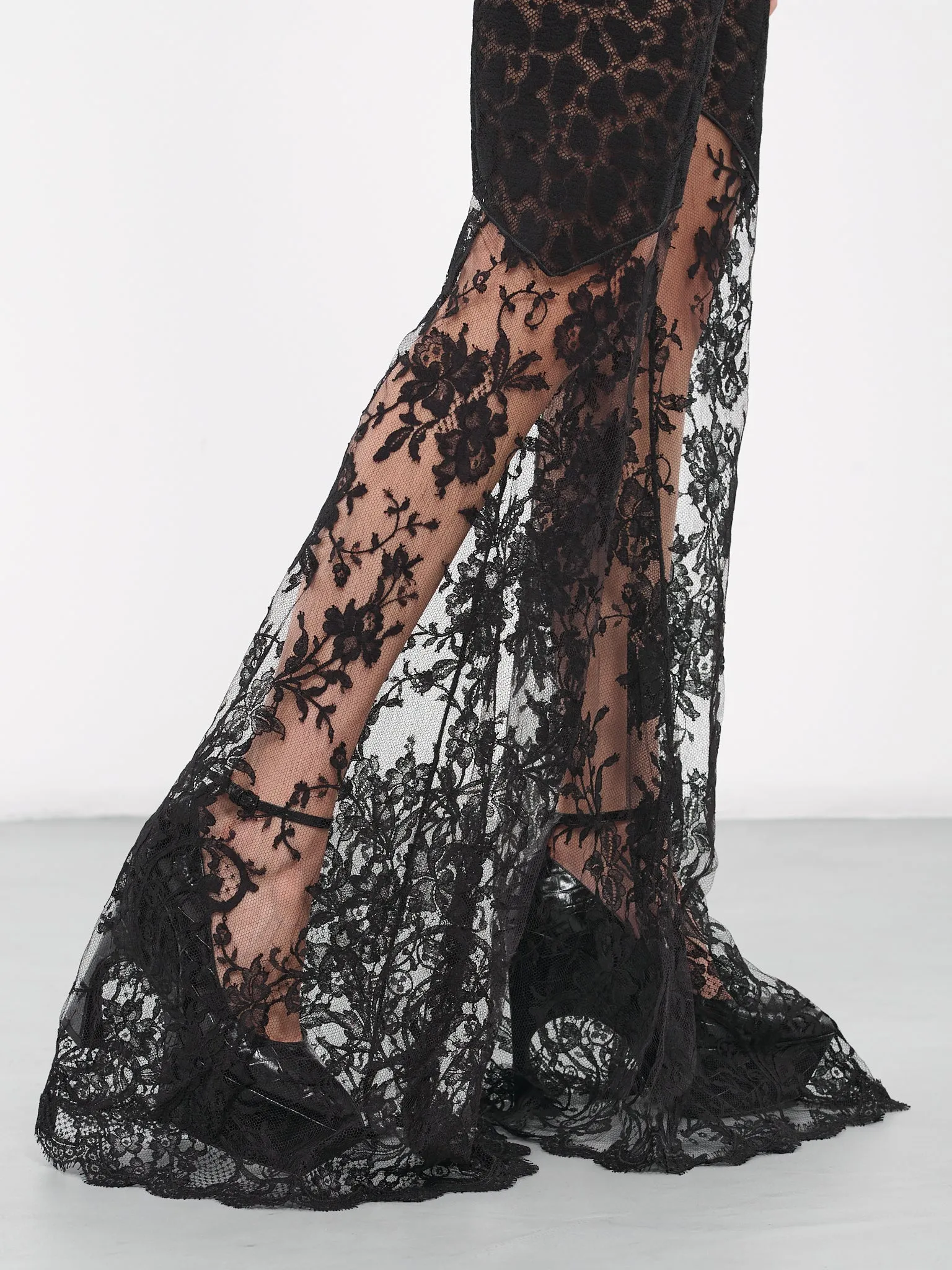 Lace Flared Trousers (RWT201-RP003-BLACK) sold by lorenzo product image thumbnail 5