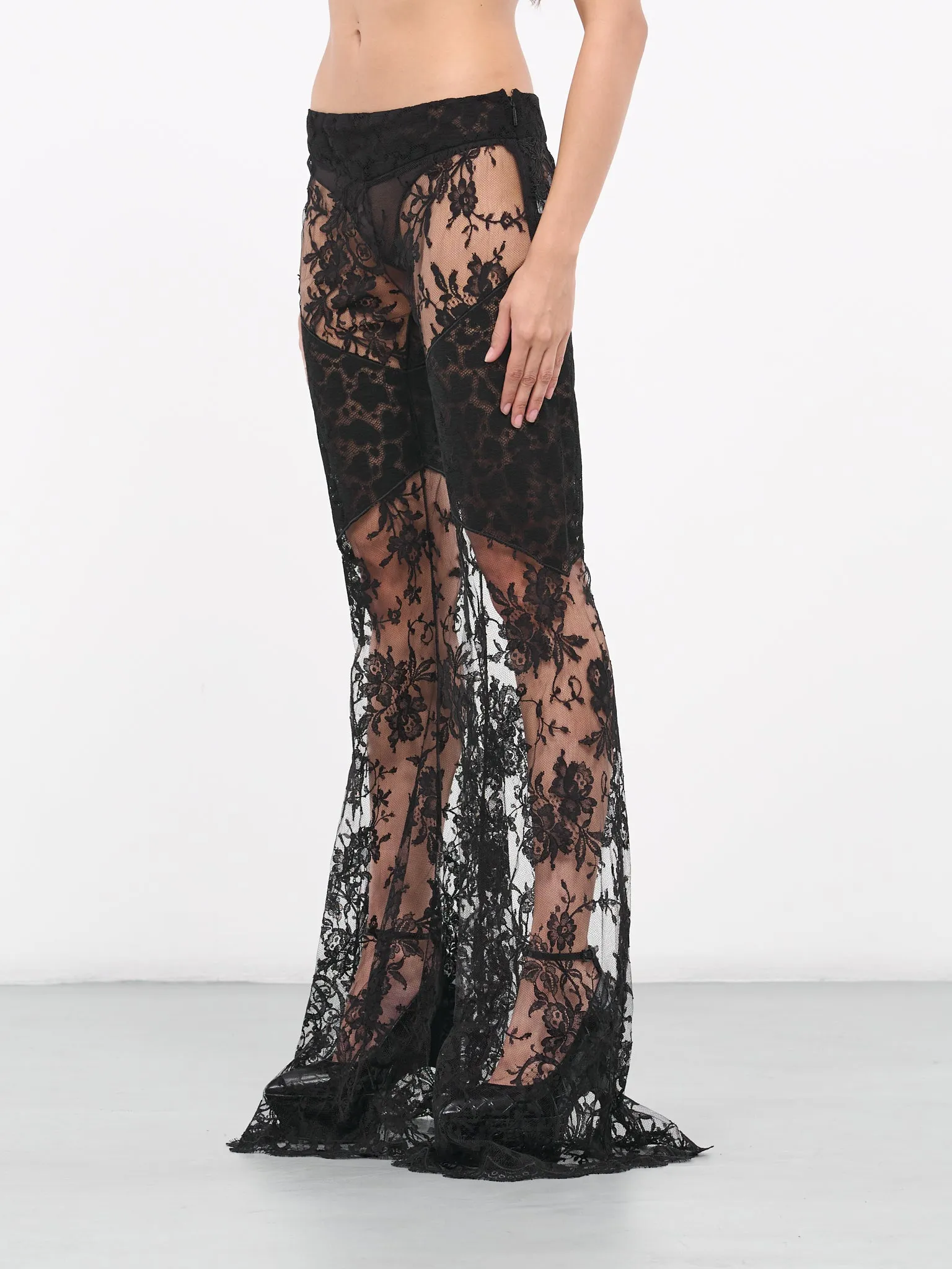 Lace Flared Trousers (RWT201-RP003-BLACK) sold by lorenzo product image thumbnail 2