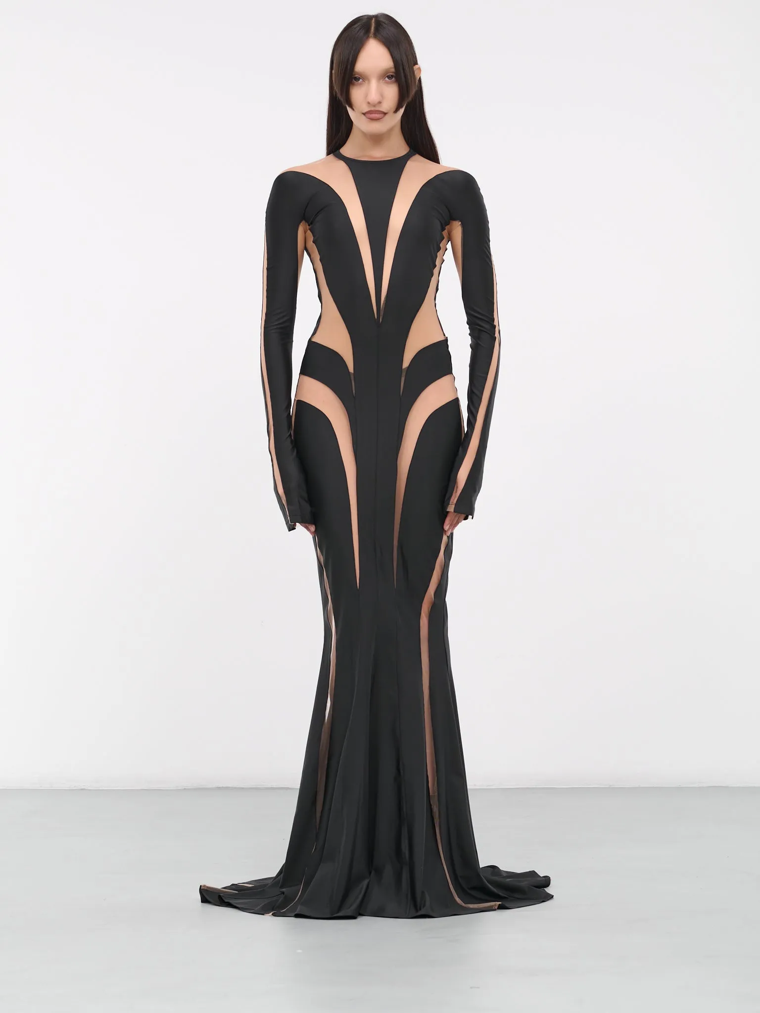 Cut-Out Gown (1R01482842-BLACK-NUDE) sold by lorenzo
