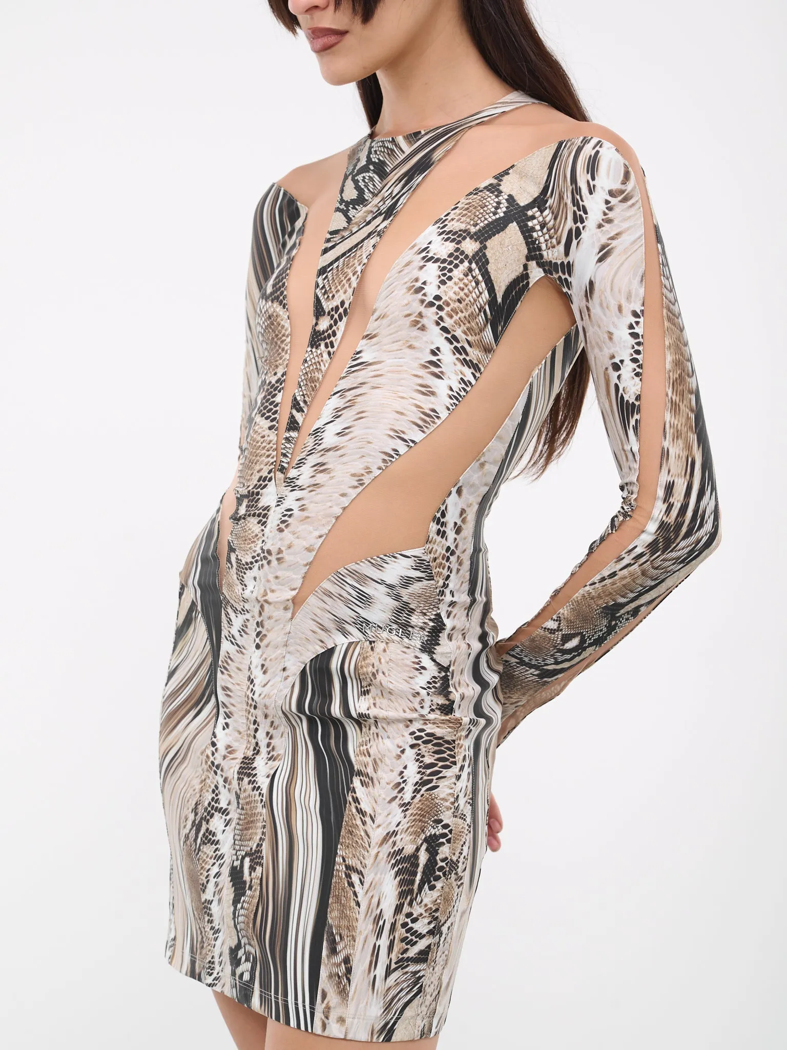 Cut-Out Snake-Print Dress (1R01386872-WARPED-SNAKE-ROCCIA) sold by lorenzo product image thumbnail 5