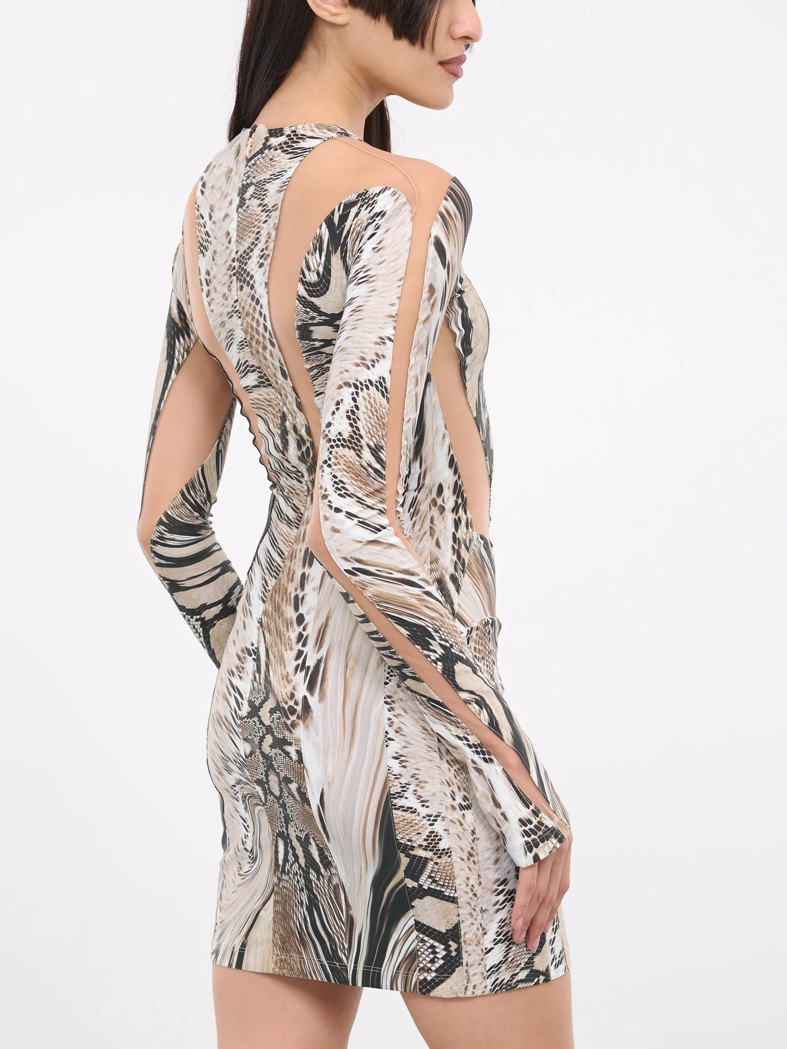 Cut-Out Snake-Print Dress (1R01386872-WARPED-SNAKE-ROCCIA) sold by lorenzo product image thumbnail 4