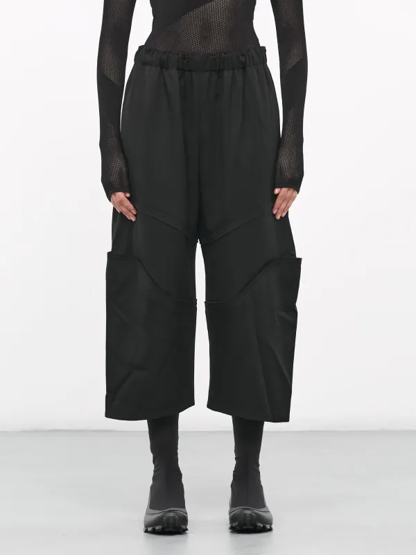 Cropped Elasticated Trousers (GL-P010-051-BLACK) sold by lorenzo
