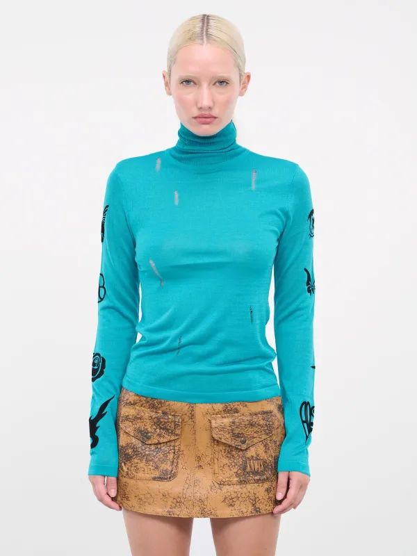 Augen Top (ATB999W-BLUE) made by lorenzo