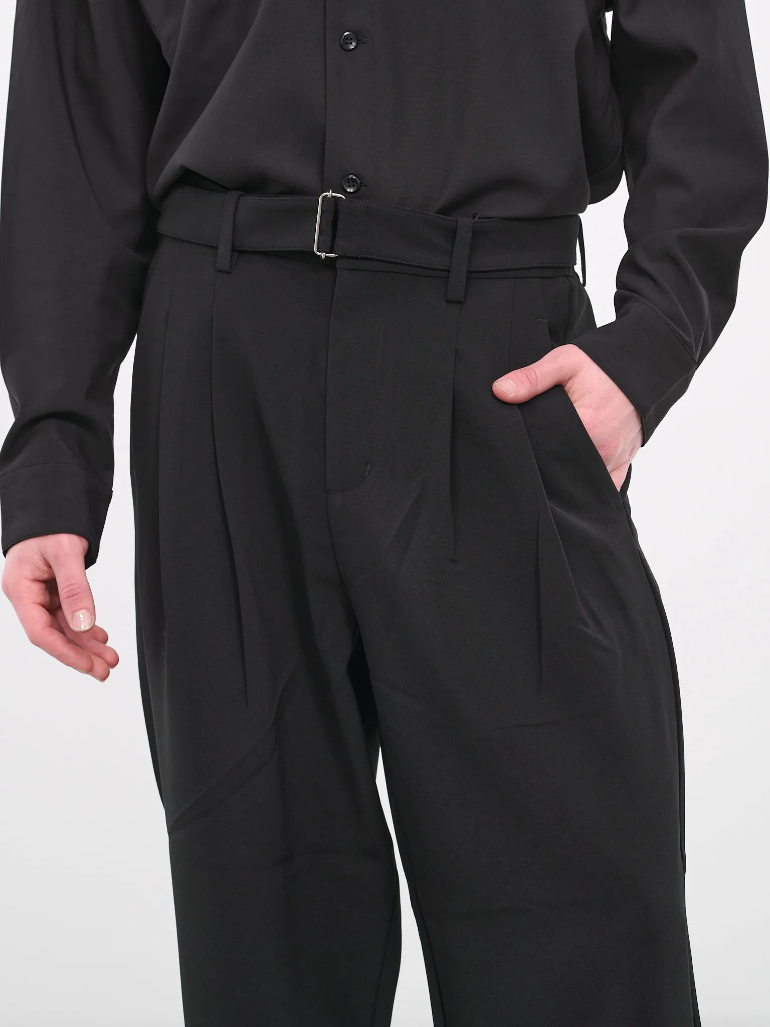 Belted Trousers (AP32-045-BLACK) sold by lorenzo product image thumbnail 5