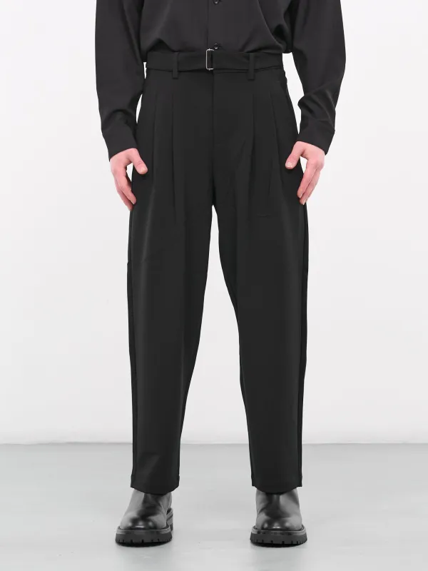 Belted Trousers (AP32-045-BLACK) sold by lorenzo