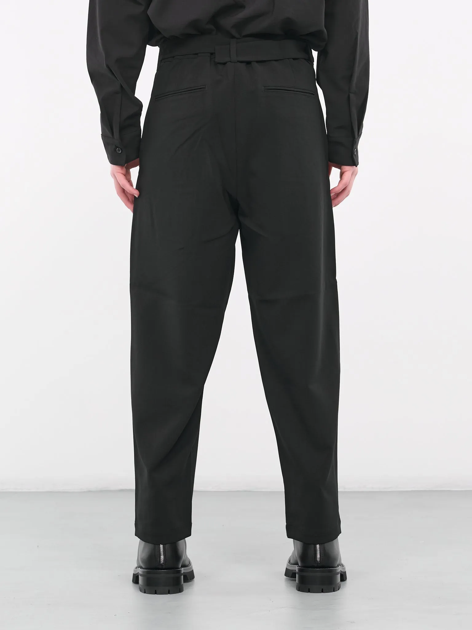 Belted Trousers (AP32-045-BLACK) sold by lorenzo product image thumbnail 3