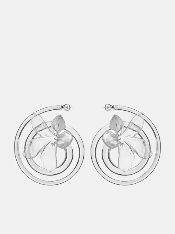 Floral Twist Ear Hoop (EAR-FLO-TWI-CLEAR) sold by lorenzo