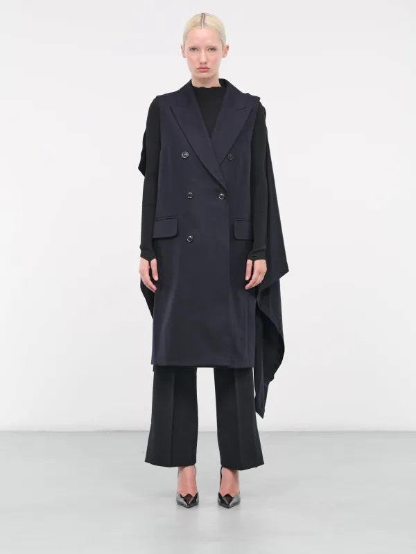 Cape Trench Coat (FE016-E-NAVY) made by TOGA