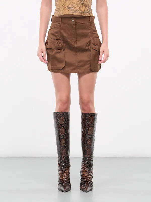 O-Nita Skirt (A-11514-0CKAJ-78V-DARK-BROWN) sold by lorenzo