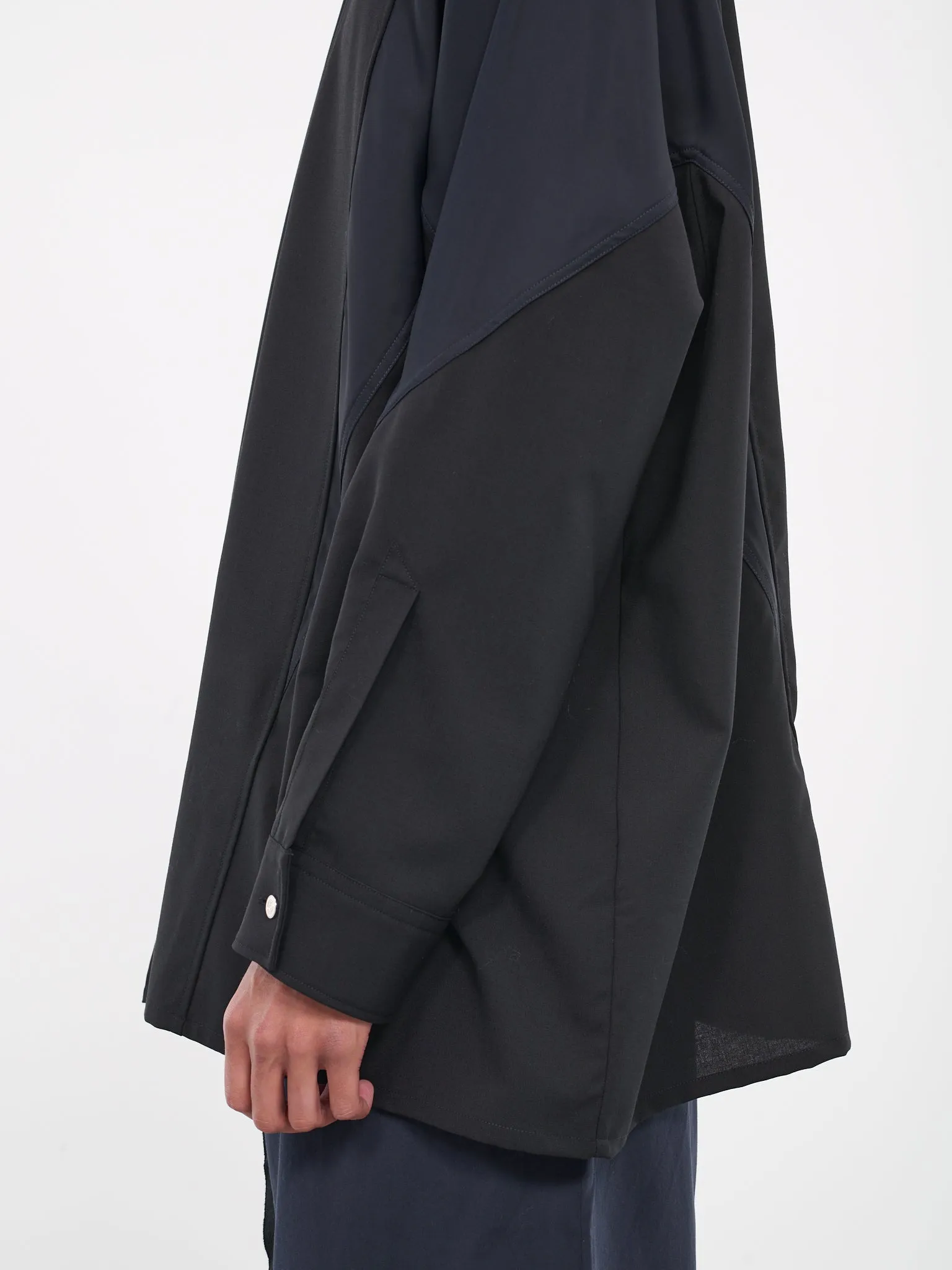 Paneled Shirt (OAU01-001-BLACK) sold by lorenzo product image thumbnail 4