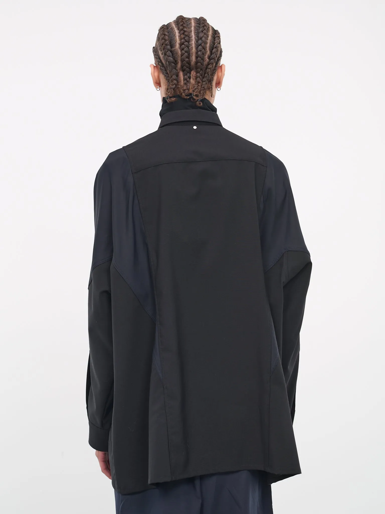 Paneled Shirt (OAU01-001-BLACK) sold by lorenzo product image thumbnail 3