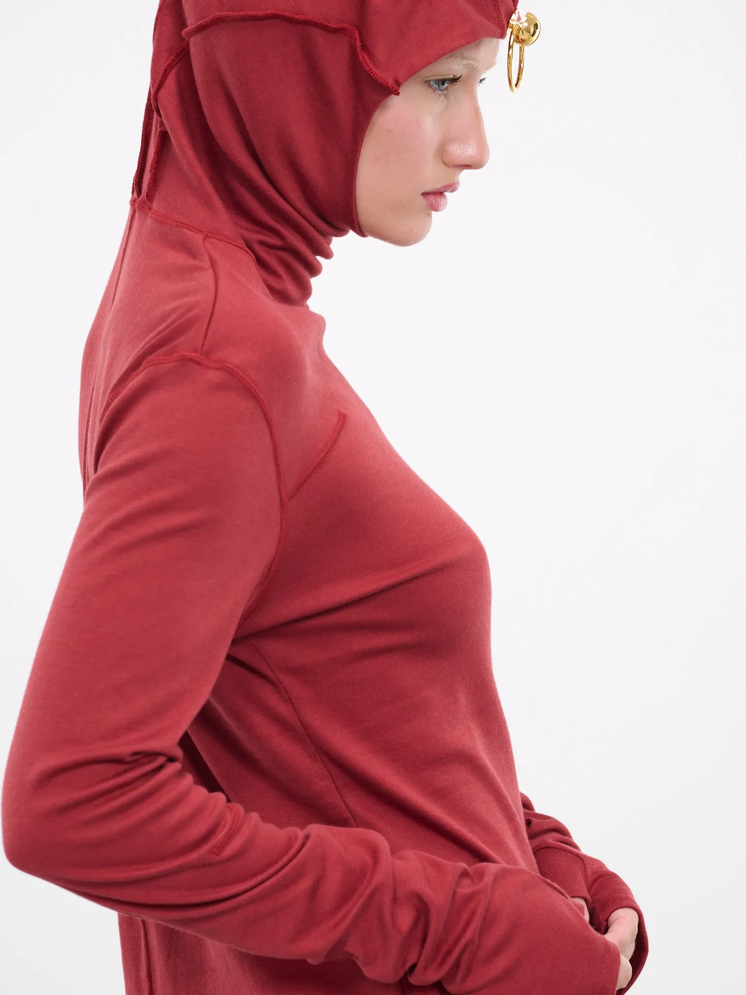 Mask Hoodie (UC2C1806-1-BORDEAUX) sold by lorenzo product image thumbnail 4