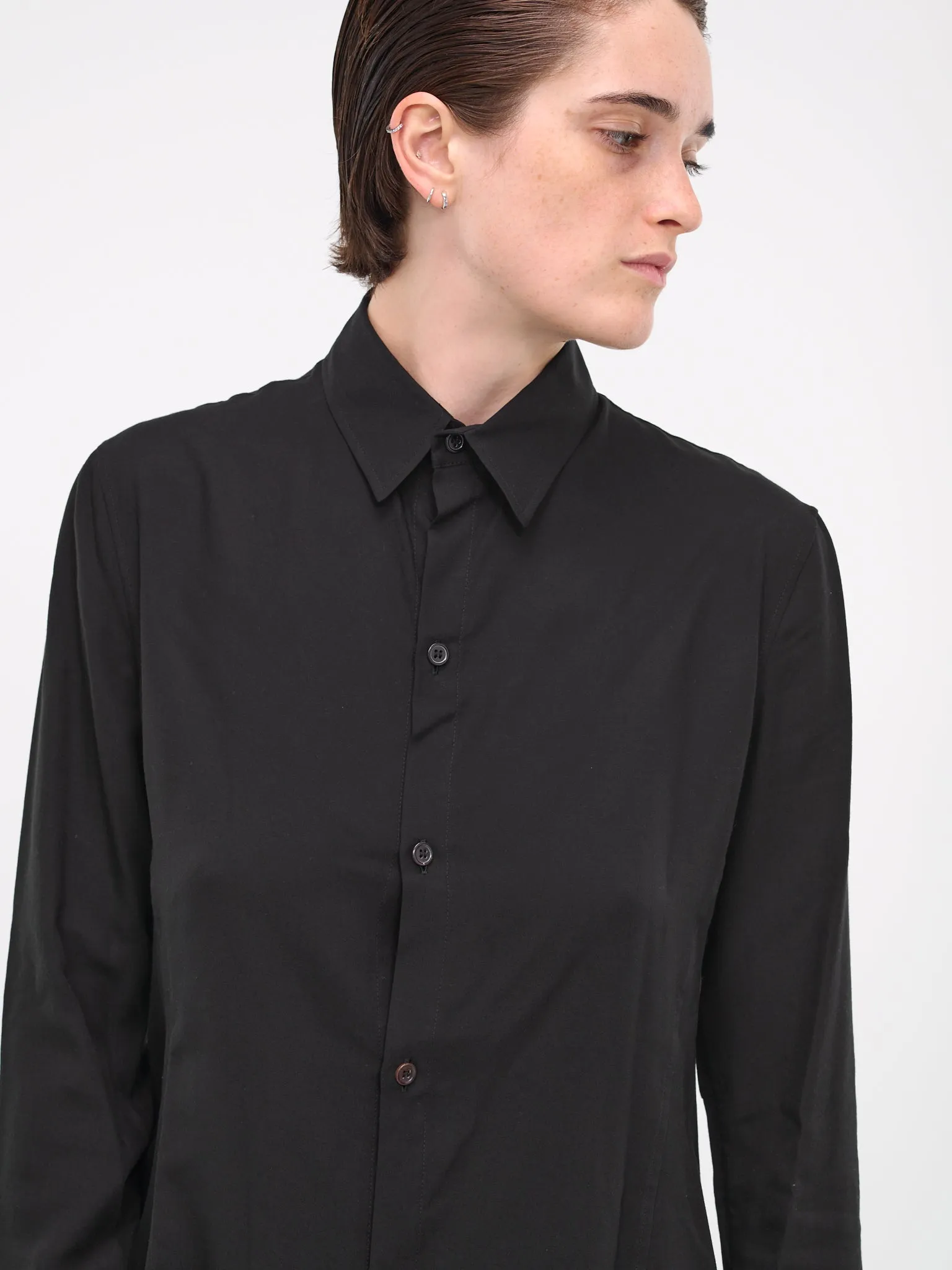 Long Poplin Shirt (FJ-B68-200-2-02-BLACK) sold by lorenzo product image thumbnail 4