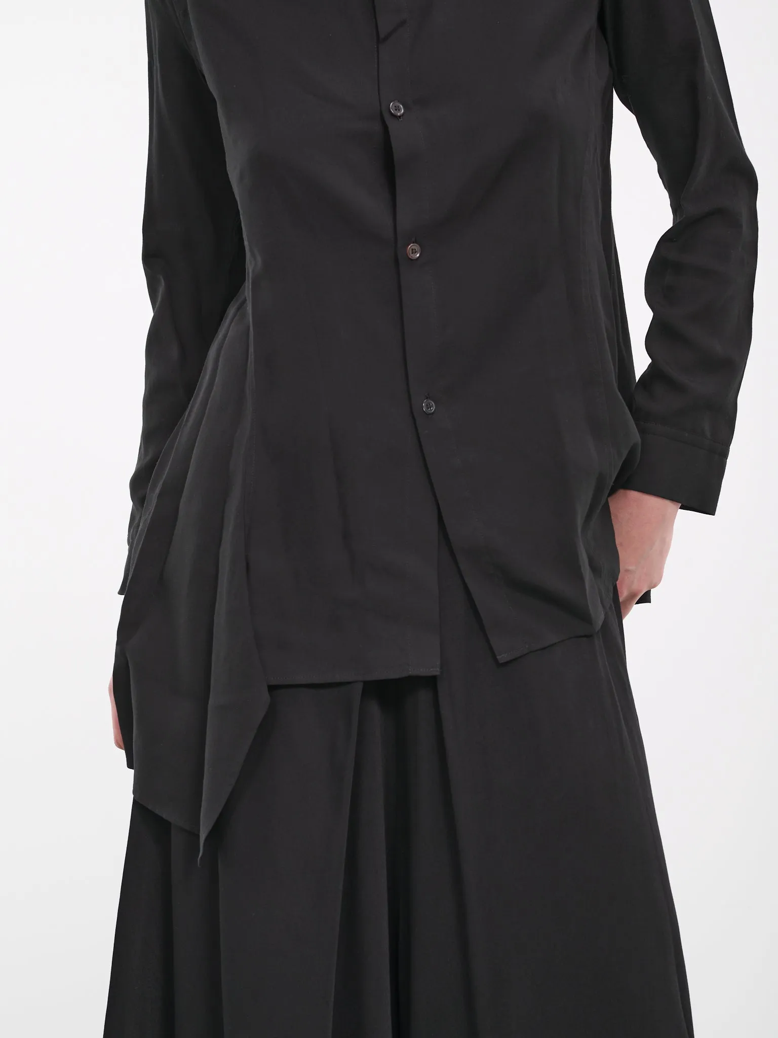 Long Poplin Shirt (FJ-B68-200-2-02-BLACK) sold by lorenzo product image thumbnail 5