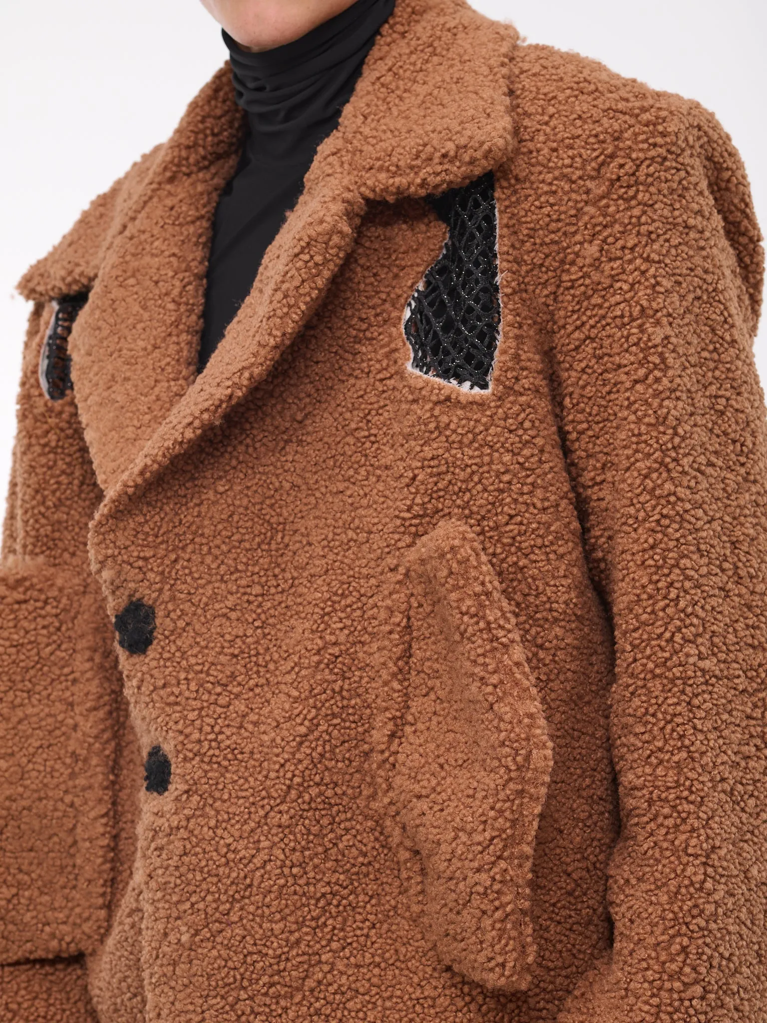 Teddy Cut-Out Jacket (J35-BEIGE-BLACK) sold by lorenzo product image thumbnail 4