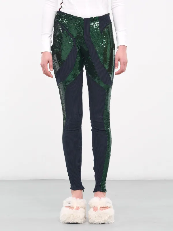 Sequin Knit Leggings (406501-GREEN) sold by lorenzo